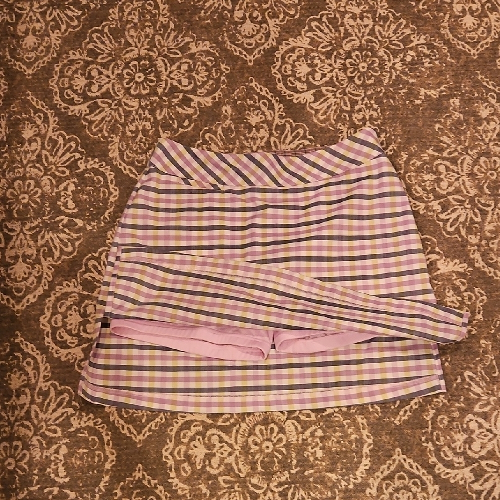 Plaid Purple and White Women's Skirt